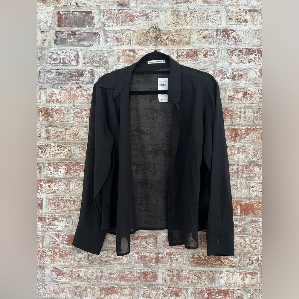 Abercrombie & Fitch Sheer Button-Down Blouse